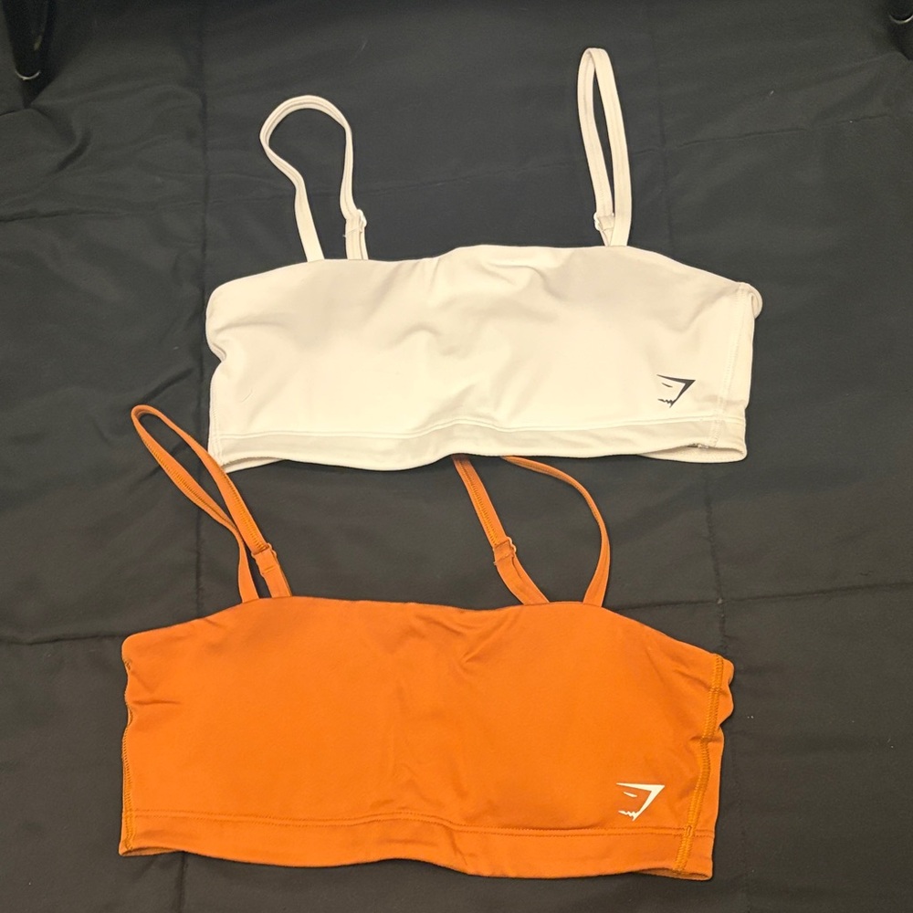 Gymshark: White and Orange Sports Bras